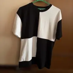黒白パネルデザイン Tシャツ Mサイズ