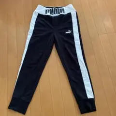 PUMA ブラック サイドストライプ ジョガーパンツ S