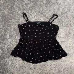 FOREVER 21 黒花柄キャミソール S