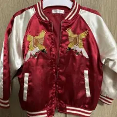赤と白の刺繍ジャケット 100cm