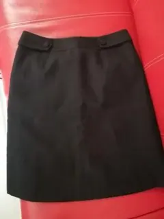 濃紺 タイトウールスカート ひざ丈 　ナチュラルビューティーベーシック