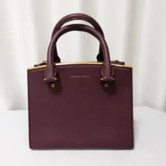 CHARLES & KEITH 2way ハンドバッグ ボルドーのサムネイル