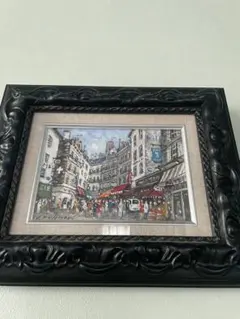 H.SADAOKA 油彩画 街角の風景画 額装 定岡宏 - メルカリ
