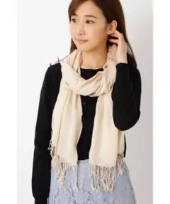 NATURAL BEAUTY BASIC ストール 無地 フリンジ