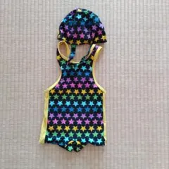 ベビー水着（星柄）帽子付き