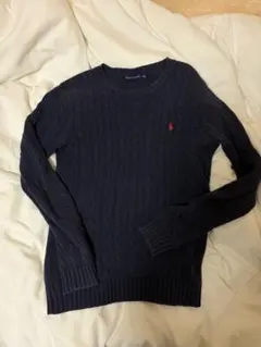 ポロ　ラルフローレン ケーブルニットセーター ネイビ