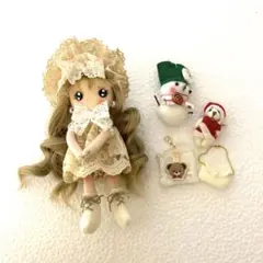 カントリードール ドールチャーム バッグチャーム Χmas仕様 雪だるまセットD