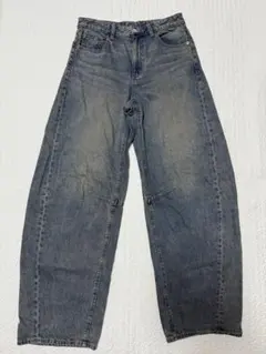 GU バレルレッグ ジーンズ 67 BLUE A+EC 丈長め L 81cm