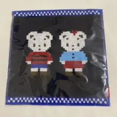 【新品未使用】ファミリア　タオルハンカチ　ピクセル　ネイビー