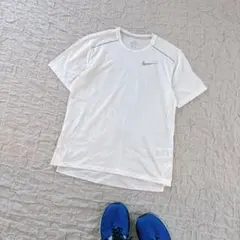 NIKE ナイキ　ランニングシャツ　半袖　メンズ　白　メッシュ　M