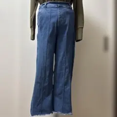 GLOBAL WORK センタープレスジーンズ 160