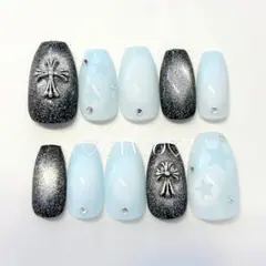 現品 ネイルチップ クロス　十字架　シズニルック 地雷　痛ネイル