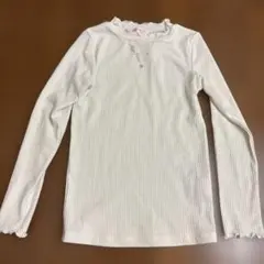 メゾピアノ　mezzo piano ホワイト 長袖カットソー