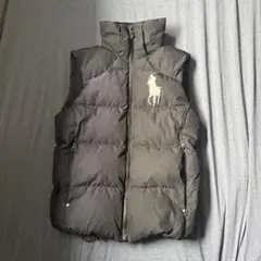Polo Ralph Lauren フード付きダウンベスト XS グレー - メルカリ