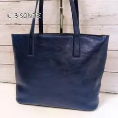 イルビゾンテ IL BISONTE トートバッグ ＰＣ 肩掛け 大容量 ブルー