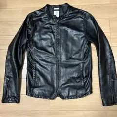 STUDIOUS+ shama牛革 ノーカラーシングルライダースレザージャケット