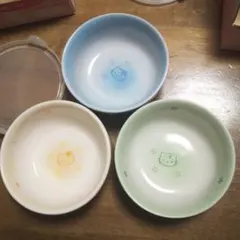 キティ 小鉢 ３個 新品未使用 青・黄・緑 プラスチックフタ付き 2001年のサムネイル