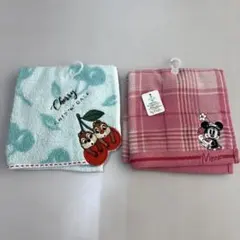 ハンドタオル２枚セット　チップとデール＆ミニー