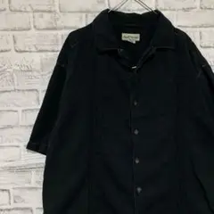 半袖シルクシャツ！アロハ　ブラックXL 730