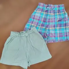 女の子ショートパンツ　キュロット　2枚セット