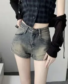 shein ビンテージ　ショートデニム M