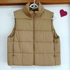UNIQLO ウォームパデッドダウンベスト M ベージュ