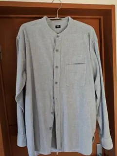 ユニクロ　スタンドカラーシャツ　グレー XL 長袖