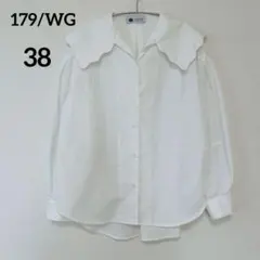 179/WG♡長袖　ブラウス　スカラップ　ホワイト【38/M】セーラーcd523のサムネイル