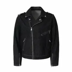 NASTYHUB Washed Band Print Biker Jacket