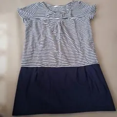 授乳用ストライプカジュアルワンピース　LL