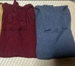 タートルネックセーター ブルー