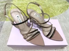 DIANA ストラップヒールサンダル ベージュ 約8cm
