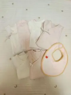 【未使用に近い】新生児肌着セット50〜60サイズ 女の子 ベビーピンク