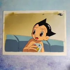 鉄腕アトム 第一期 ウランちゃん セル画 手書き背景 モノクロ 白黒