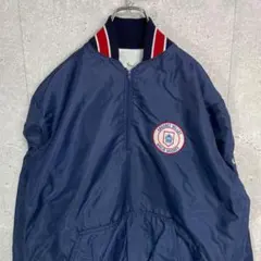 DeLONG USA製 90s 刺繍ロゴ　ハーフジップ　プルオーバー　ナイロンS