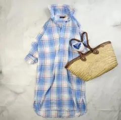 美品▲ ポロラルフローレン マドラスチェック ゆったり シャツワンピース ポニー