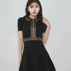 Darich ロゴレザーニットミニワンピース free size