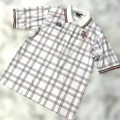 美品☆Admiral イングランド ゴルフ　チェック柄半袖ポロシャツ　Oサイズ