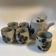 花柄急須と湯呑み5個セット