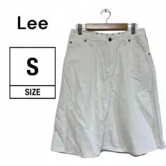 【美品】Lee リー コットンデニムスカート 　ホワイト きれいめカジュアル Sのサムネイル
