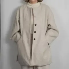 極美品 シンプリシテェ 24AW ブークレーノーカラーミドルコート ふんわり 極美品 シンプリシテェ 24AW ブークレーノーカラーミドルコート