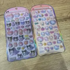 【正規品】コットンパフィーシール　サンリオ　キティ　マイメロ　クロミ　2枚セット