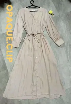 OPAQUE.CLIP ペイズリー柄 光沢ワンピース M きれいめ 通勤 デート