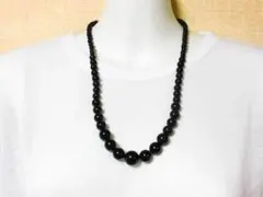 天然石 オニキス6.0mm～14.4mm玉ネックレス　　260101034