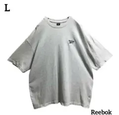 Reebokリーボック半袖スウェット素材Tシャツ刺繍ロゴマークシンプル古着