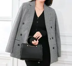 ジャケット スーツ 黒 白