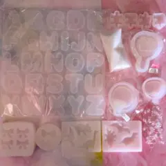 レジン用シリコンモールド12個　かき氷の素30g　貼付ヒートン30個