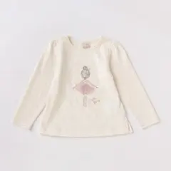 petit main バレリーナモチーフ長袖Tシャツ