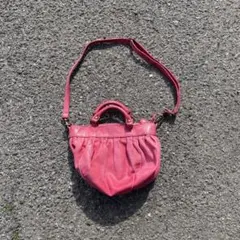 Y2K grunge 革 バッグ ショルダーバッグ ハンドバッグ　赤　ピンク