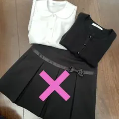 CHOPIN deux 半袖ブラウス　黒カーディガン